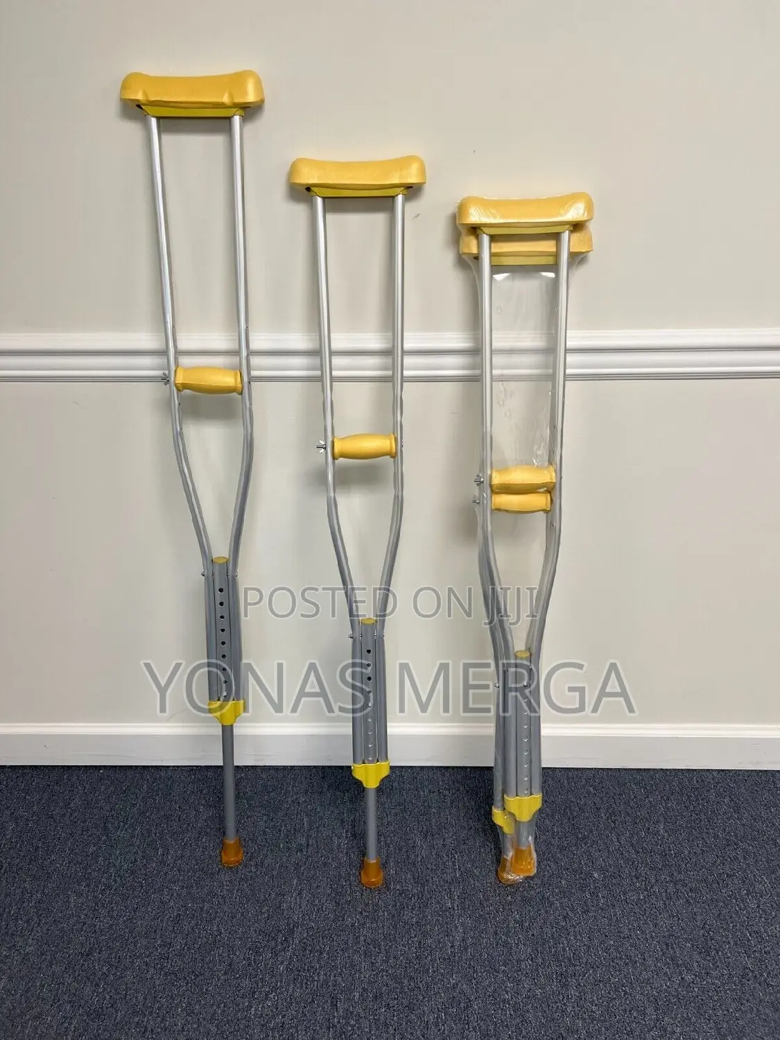 Crutches Walking Stick Silvery Ductile Metallic Medium 5.2