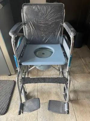 Wheelchair for Toilet With Wheels Pedal, Multifunctional