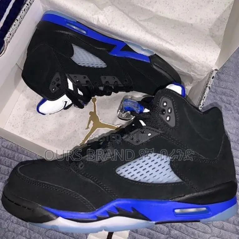 Air Jordan 5racer Blue" High Shoes for Men's