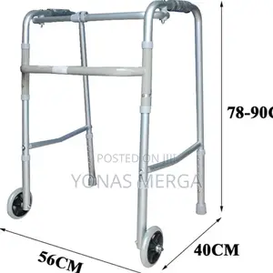 Walker, Durable Mobility Aid the New_with Two-Wheeled Walker