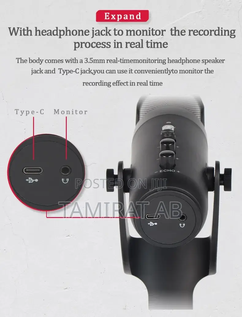 Jmary MC-PW9 RGB Professional USB Microphone Noise Reduction