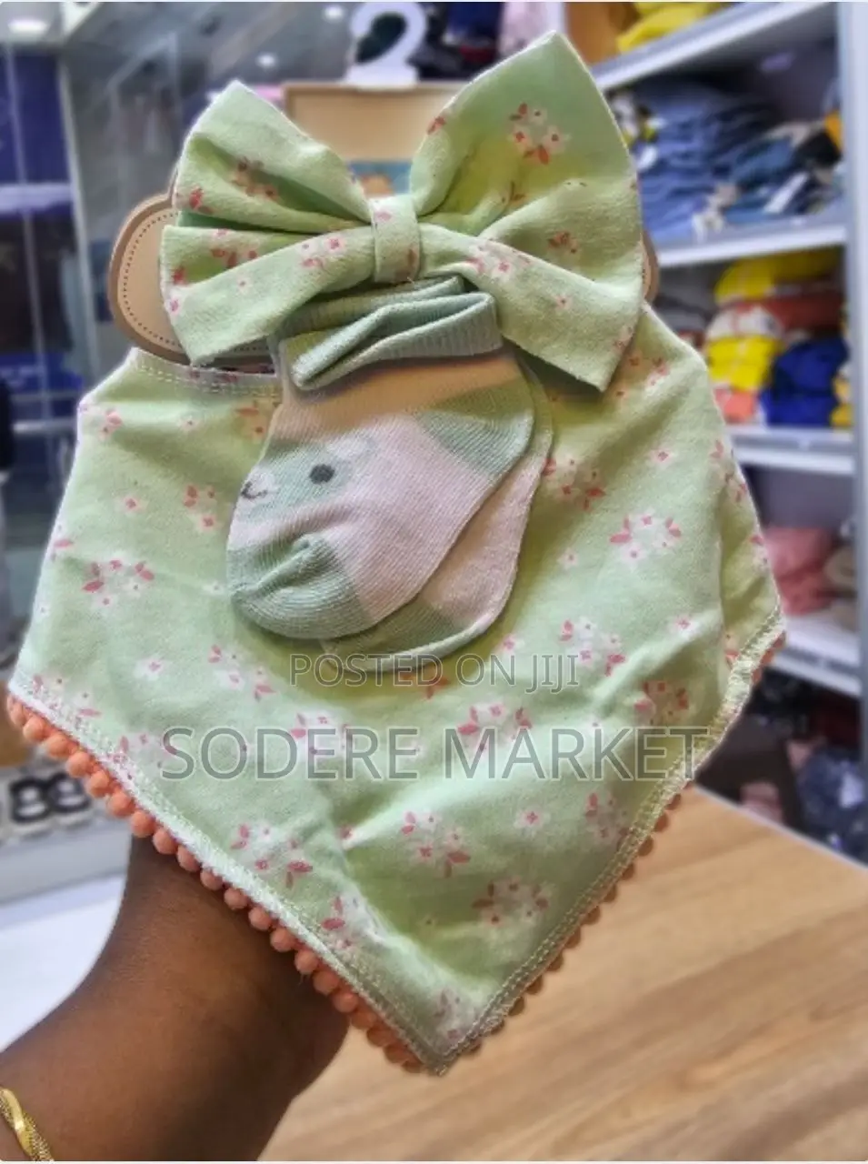 Babygirl 3 Piece Set Bib, Headband and Socks