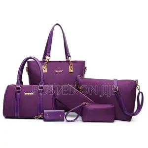 Women Handbag Ladies Tote Bag Large Shoulder Bag Leather 6pc