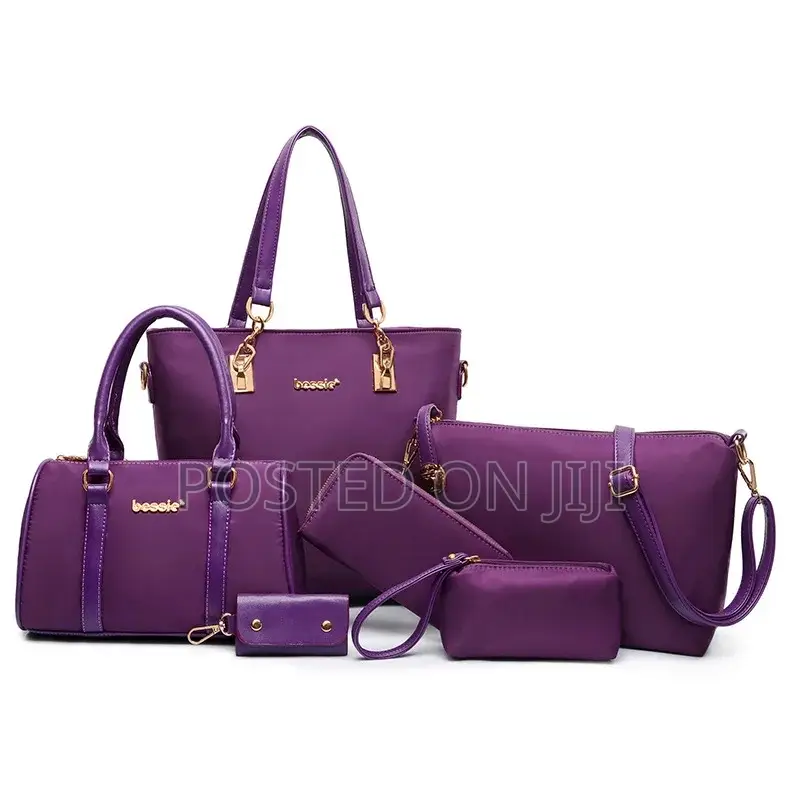 Women Handbag Ladies Tote Bag Large Shoulder Bag Leather 6pc