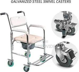3-in-1 Commode Wheelchair, Shower Chair Wheelchair