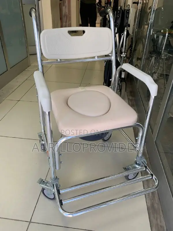 Healthline Aluminum Shower Chair With Opening Commode Chair