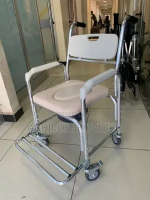 Shower Chair/ Bedside Commode / Casters and Padded Seat,