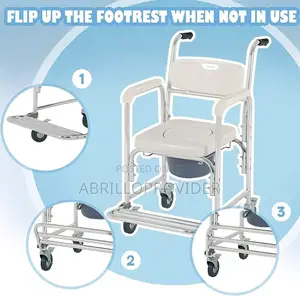 Comfortable Commode Chair\|4 in 1 Wheelchair\Shower Chair