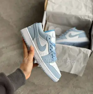 NIKE Air Jordan 1 Low High Quality White Ice Blue Shoe