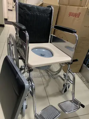 Folding Commode Bath Chair Wheelchair for Toilet With Wheels