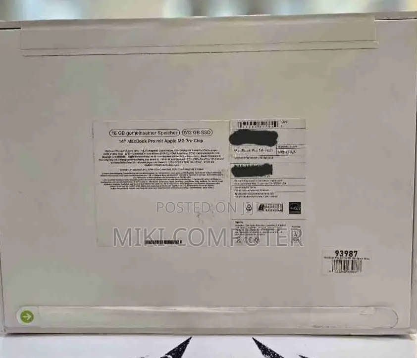New Laptop Apple MacBook Pro 2023 M2 16GB Intel SSD 512GB
