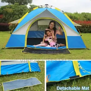 4-Person Family Camping Tent With 2-Way Zipper