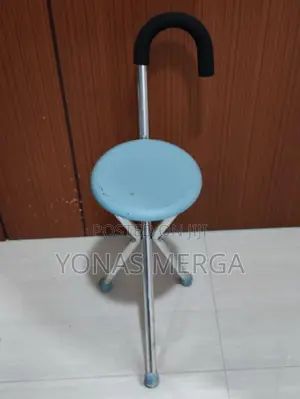 Aluminium Walking Stick With Foldable Chair Tripod/ከዘራ+ወንበር