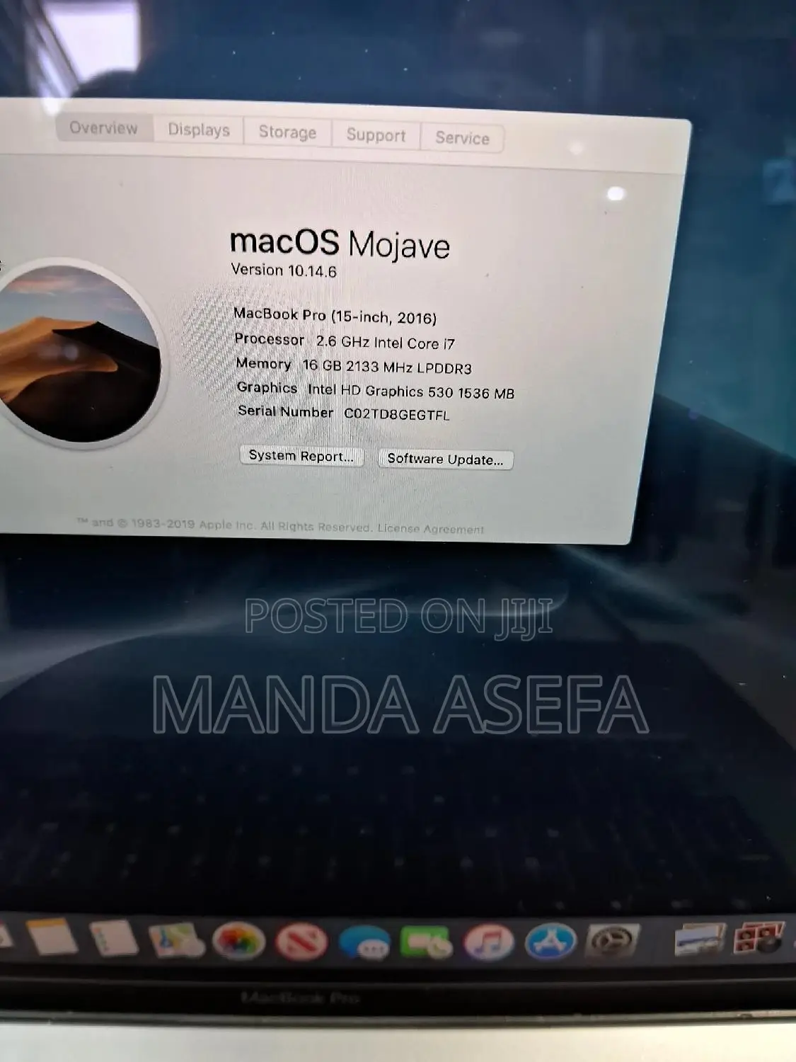 New Laptop Apple MacBook Pro 2016 16GB Intel Core i7 SSD 256GB