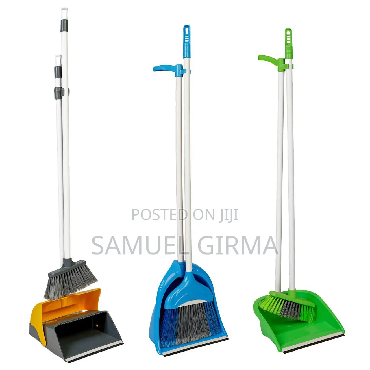 ~ Dust Pan Long Handle W/Brush