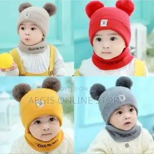 Kids Windproof Hat and Scarf 
Two Piece