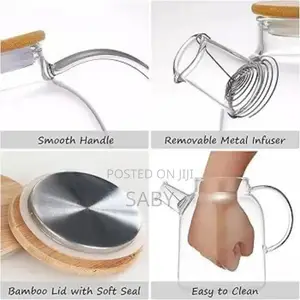 1.8 Litter Heat Resistance Glass Tea Pot