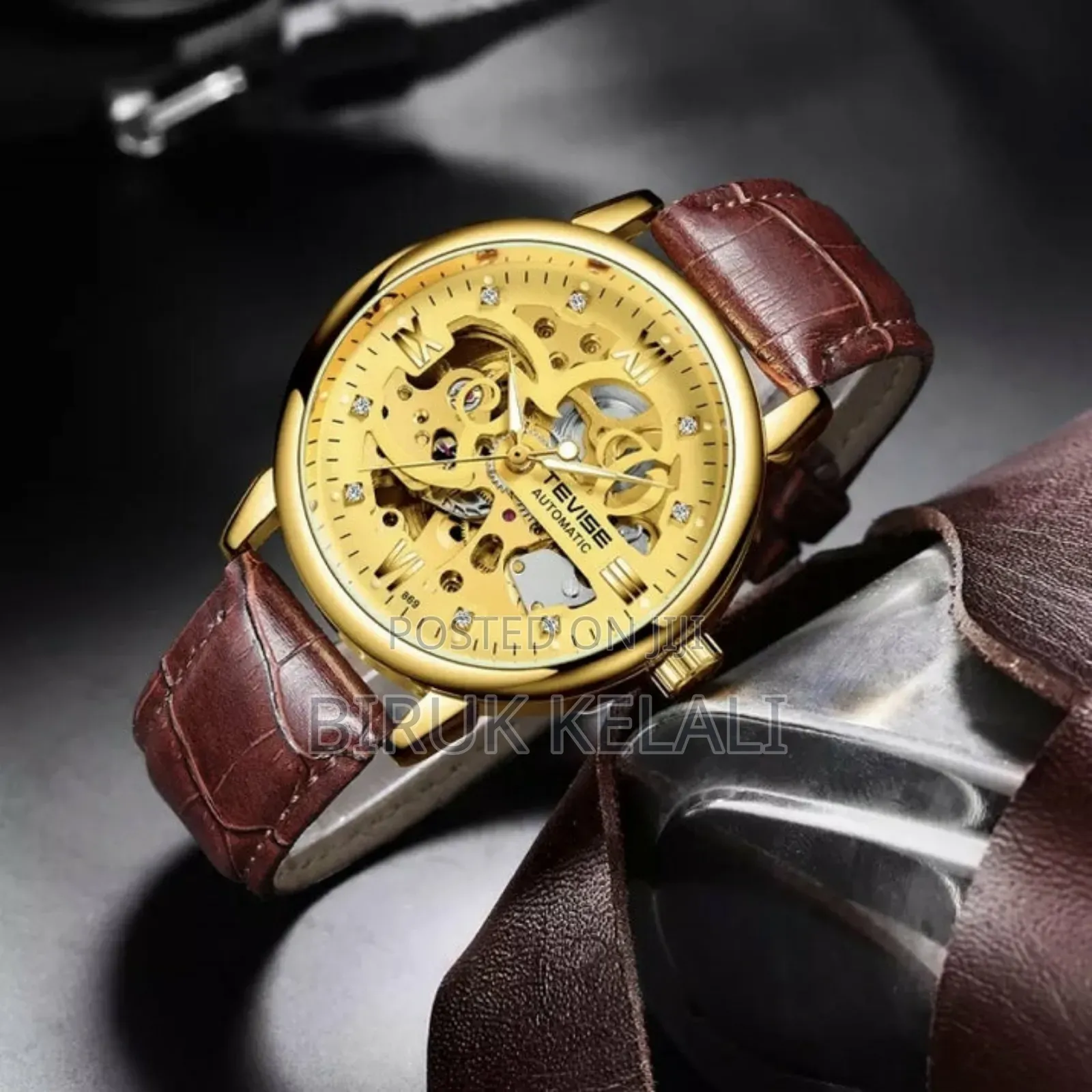 TEVISE Men Watches Automatic Mechanical Skeleten WATCH