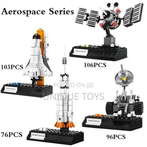 Space Satellite, Rocket, Lunar Rover Shuttle Model Blocks