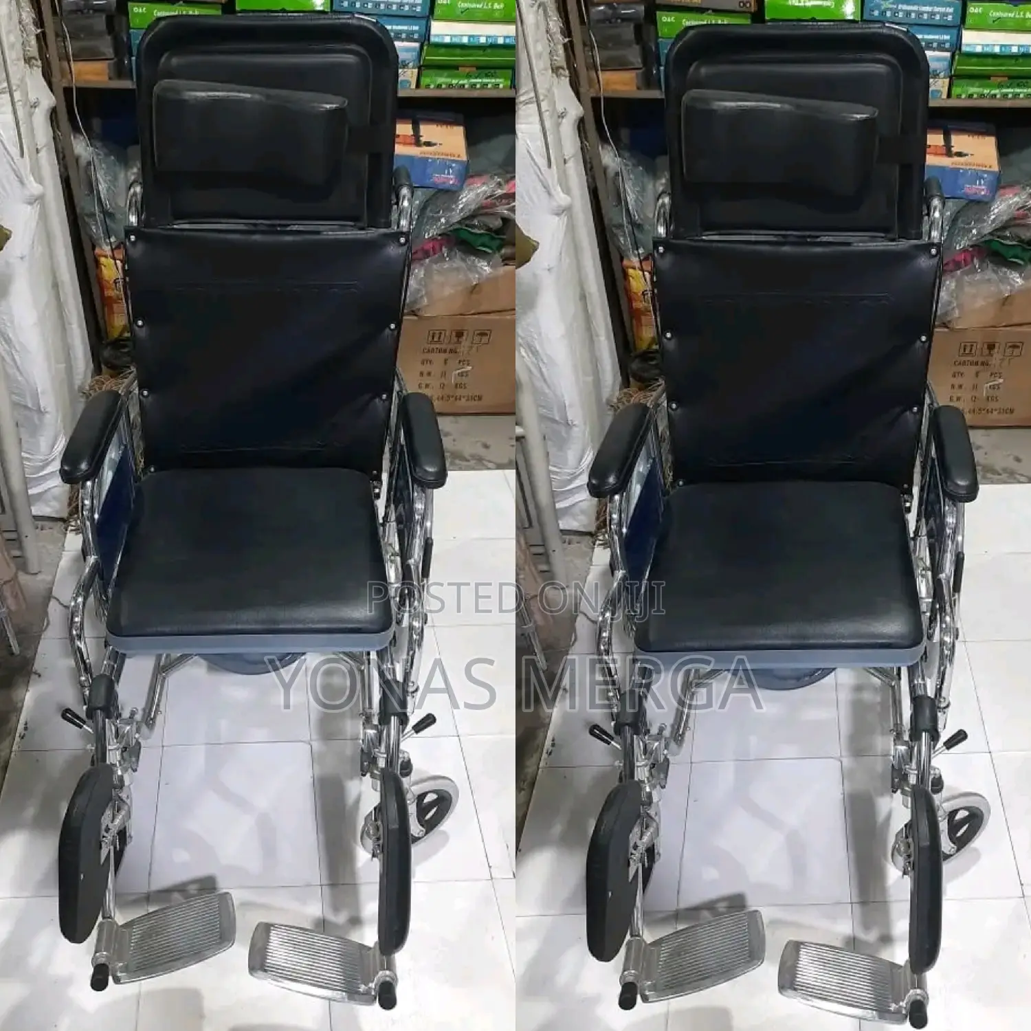 Toilet Wheelchair/ዊልቼር Wheel With Plastic Push Rim and P.U
