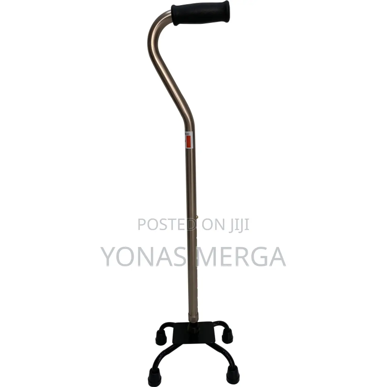Cane Large Base Chrome - Walking Atick/ከዘራ/Rubber,Aluminum