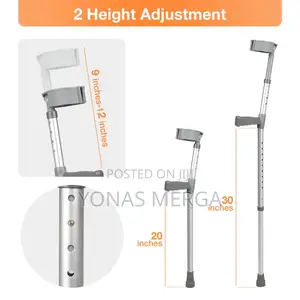 /2 Pair Forearm Crutches for Adults, Youth, Adjustable