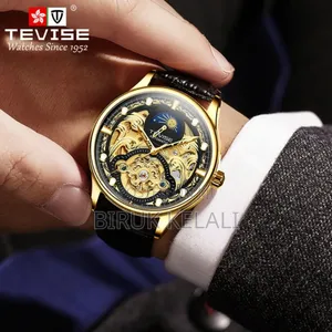 Tevise Full Automatic Leather Strap Watch