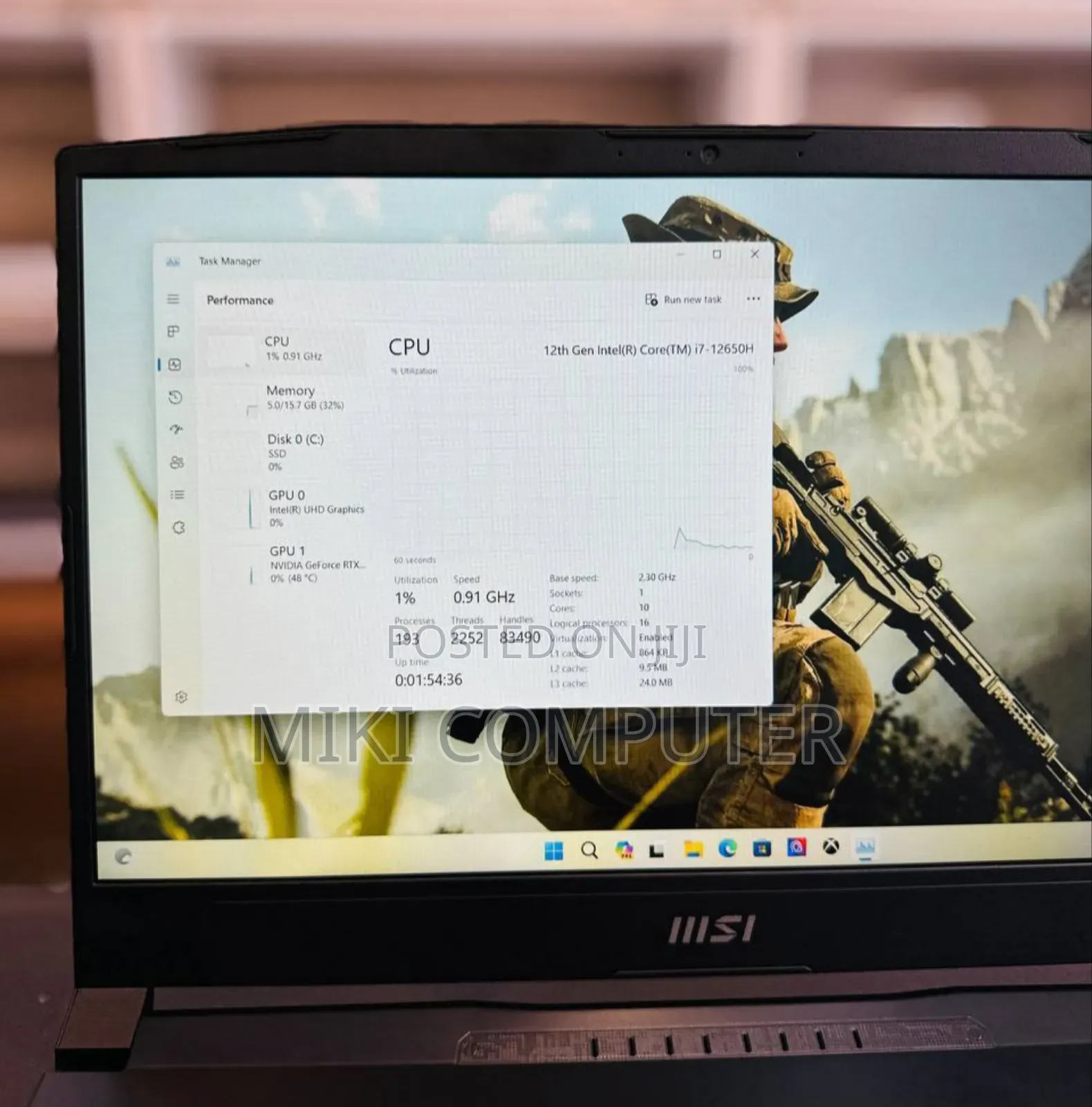 New Laptop MSI Katana GF66 16GB Intel Core I7 SSD 512GB