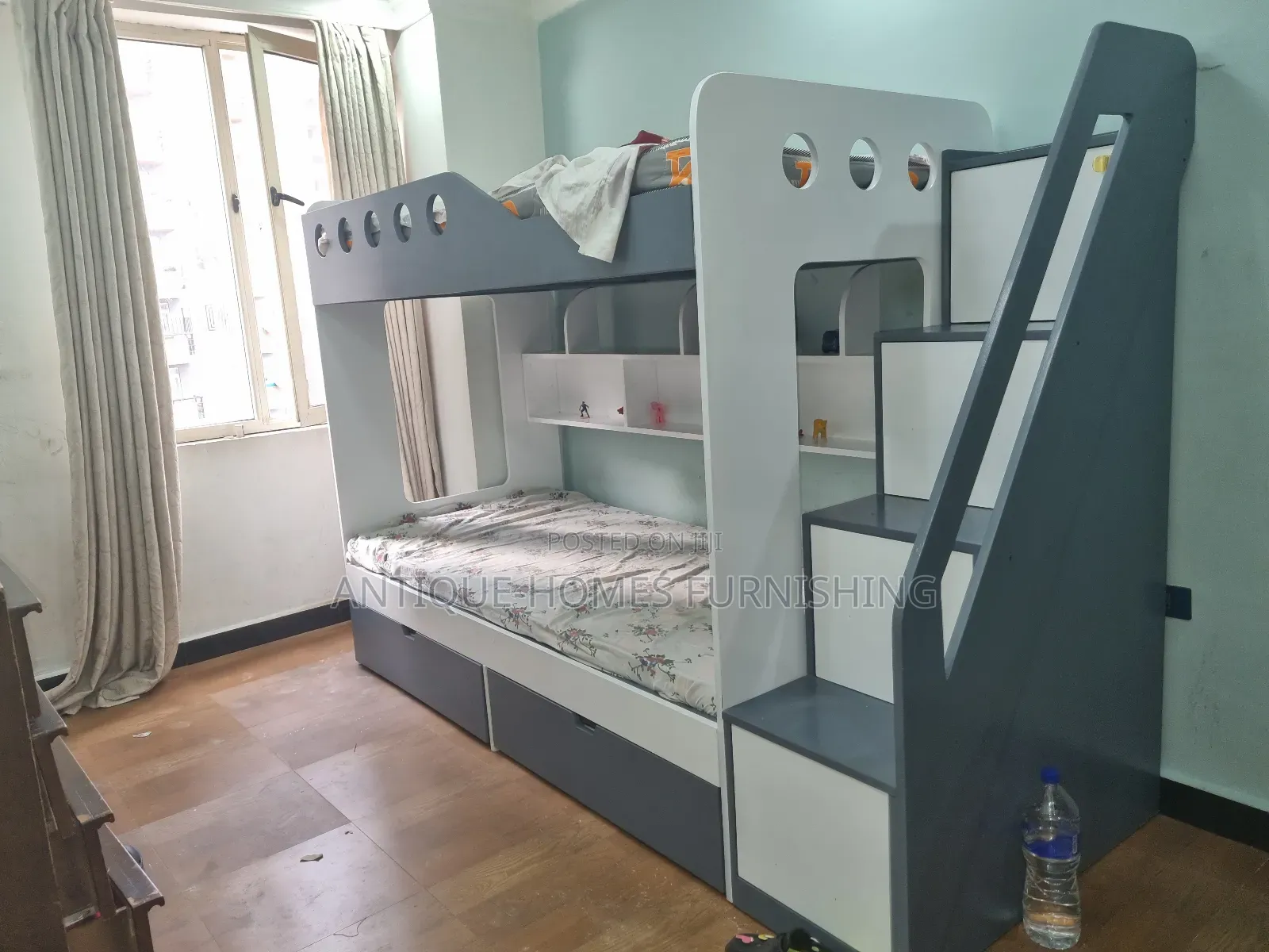 Kids Bunk Bed With Extra Drawer And Open Shelf
