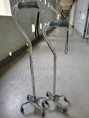 ባለ4leg ከዘራ"Adjustable Walking Stick Features Handy Quadripod