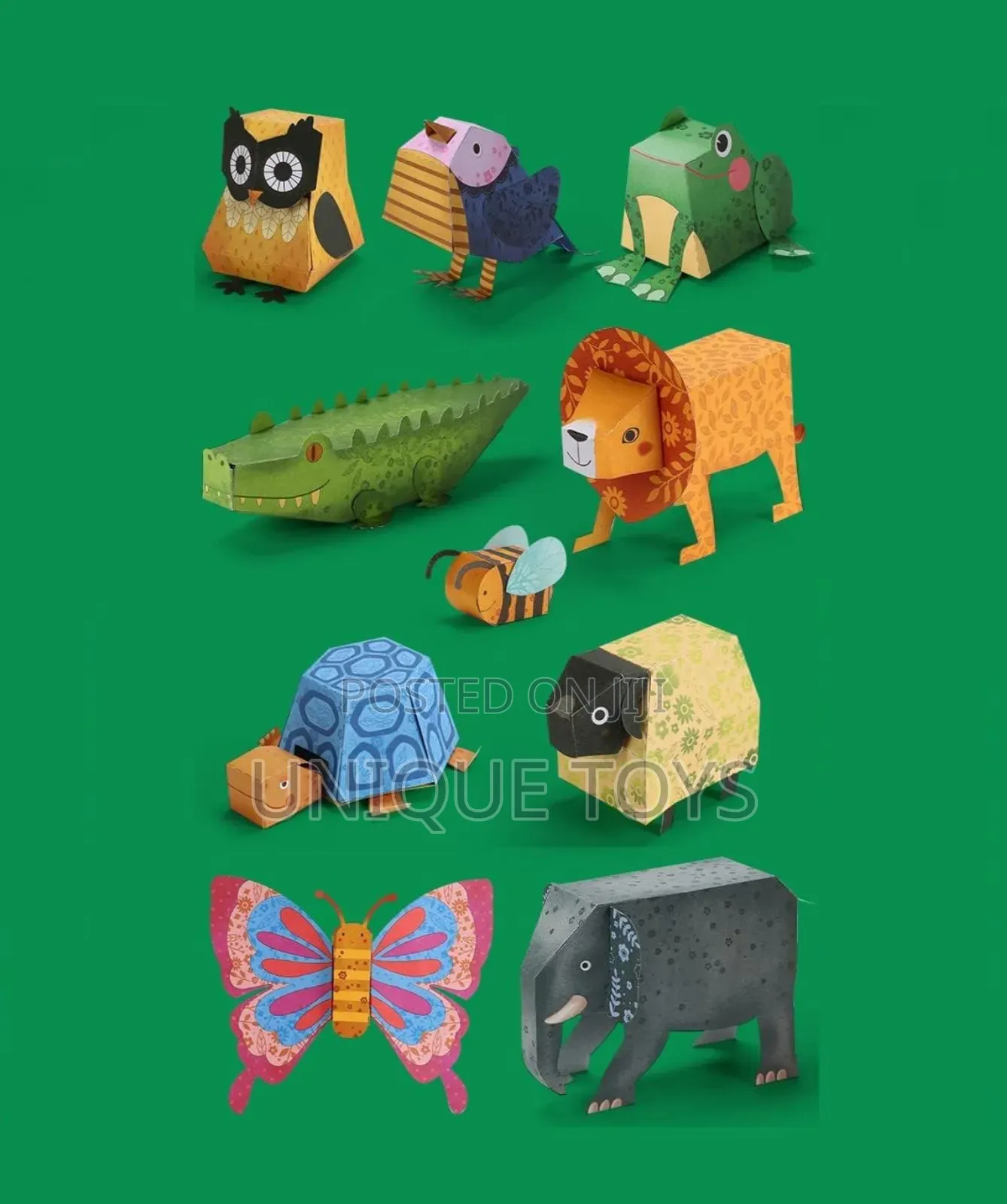 Paper-Cut 3d Animal Origami Toy: 10 Animals Shape