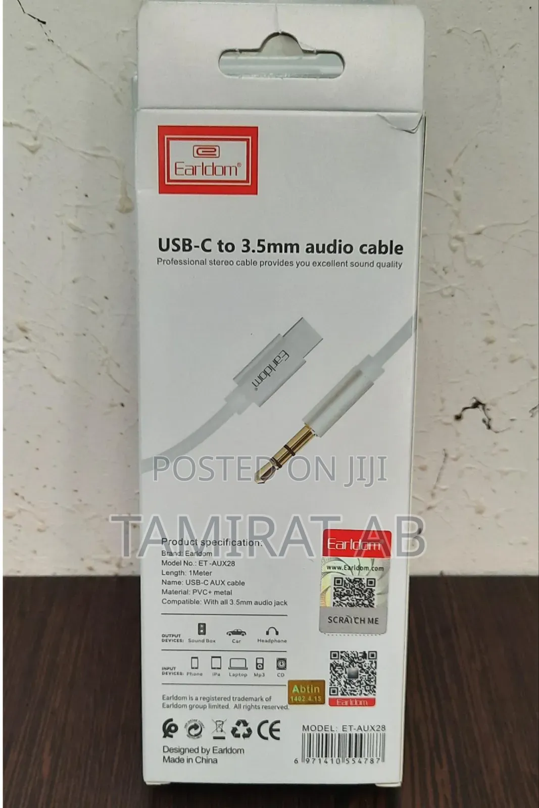 Earldom Type-C to 3.5mm Audio Aux Cable - ( Aux28)