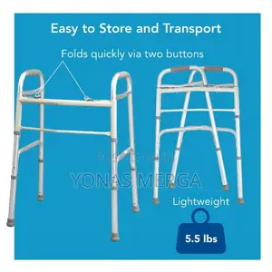 Silver Adult Standard Folding Walker -X-Small With Out Wheel