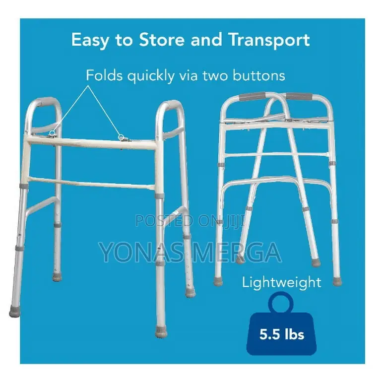 Silver Adult Standard Folding Walker -X-Small With Out Wheel