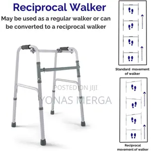 Height-Adjustable Aluminum Walker W/ Horizontal Stabilizing