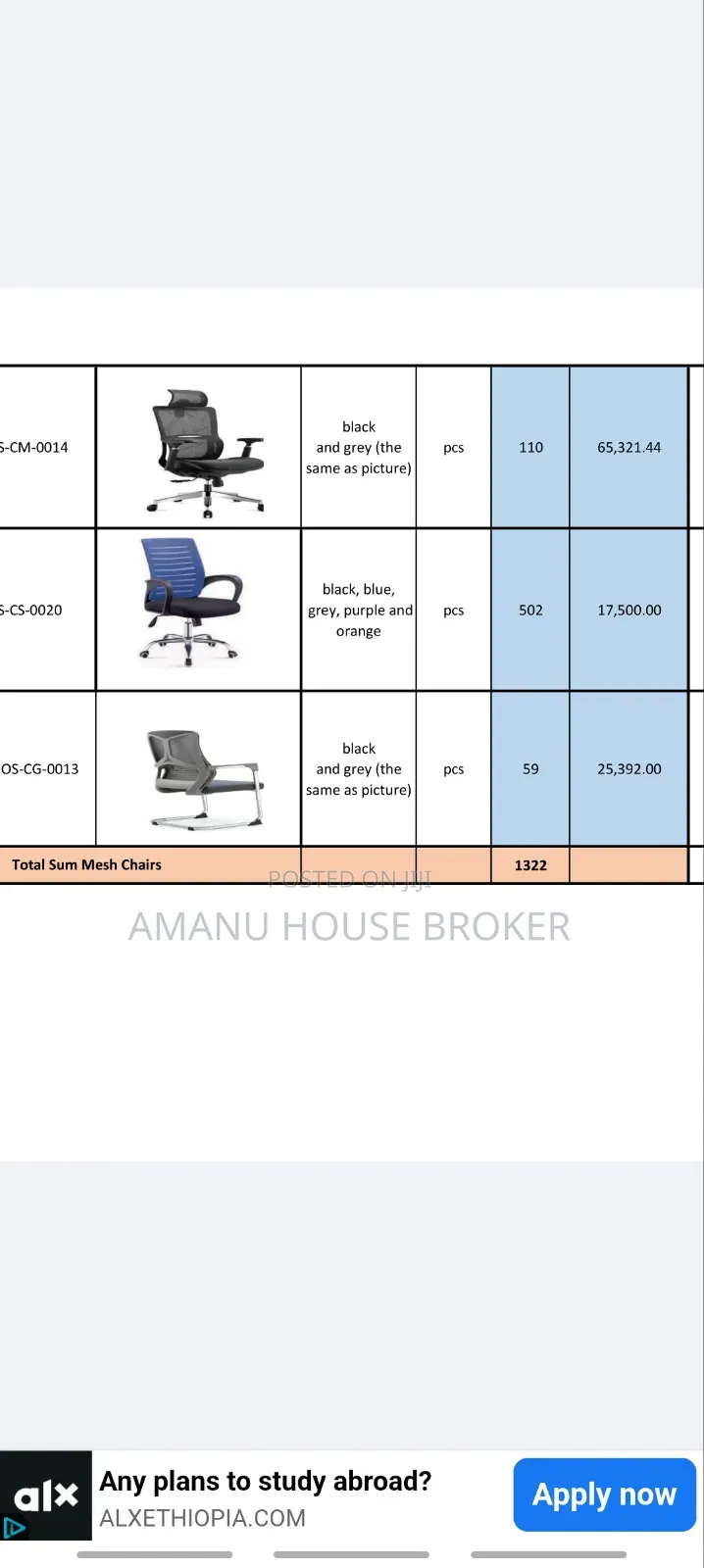 Import Office Furniture for Sale