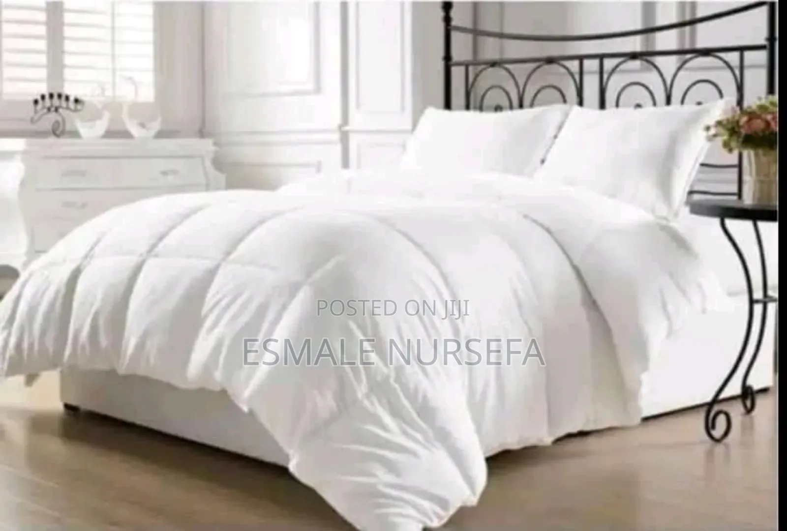 King Size White Bed Comfort