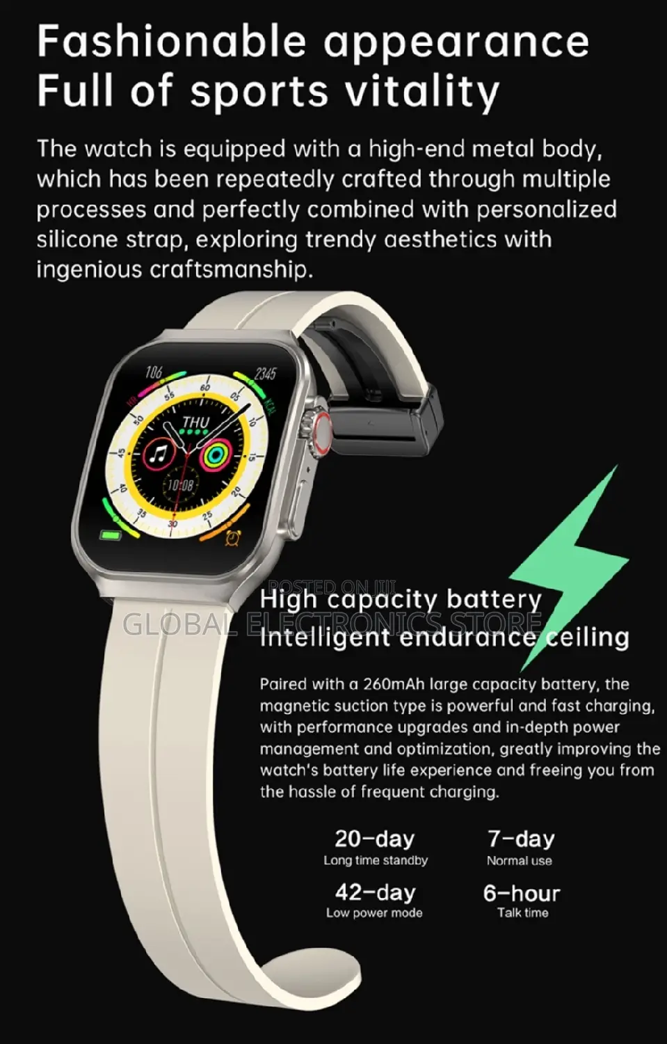Amoled Clear Screen 3d Flexible Surface Design Smart Watch