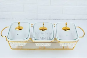 3 Sets Ceramic Chafing