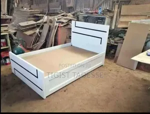 Bed 120cm MDF ጠንካራ