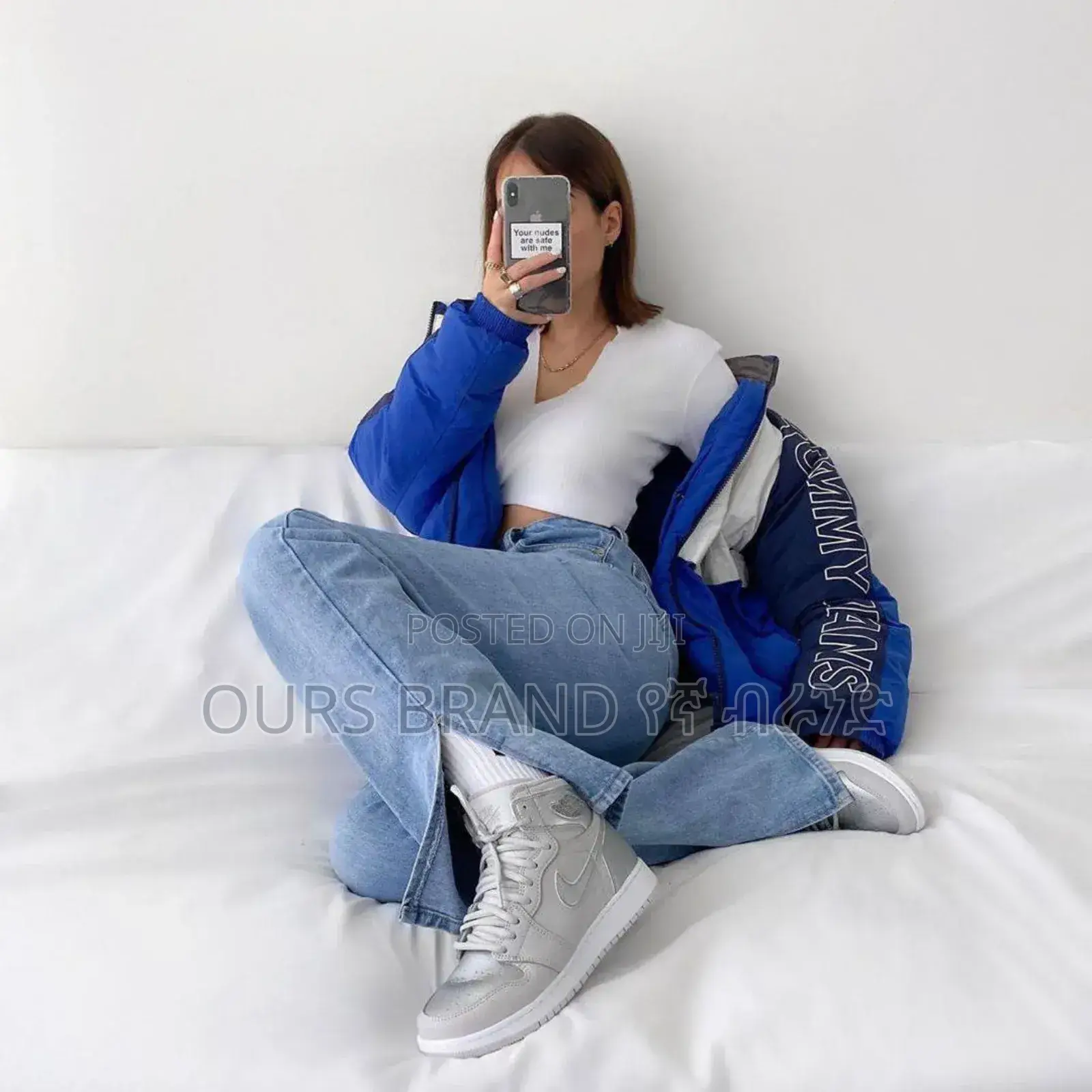 Nike Air Jordan 1 Retro OG Tokyo Silver White Mid Boots Sho