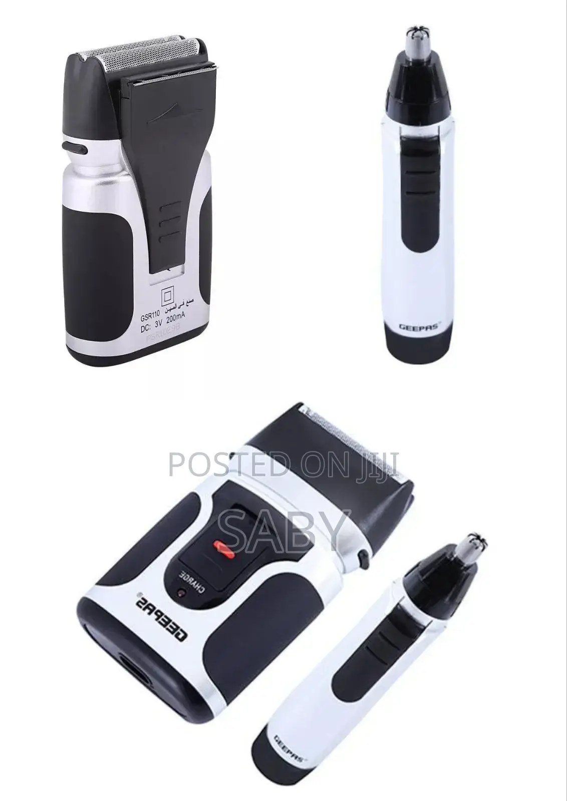 Geepas 2 in Men's Rechargeable Shaver With Nose Trimmer