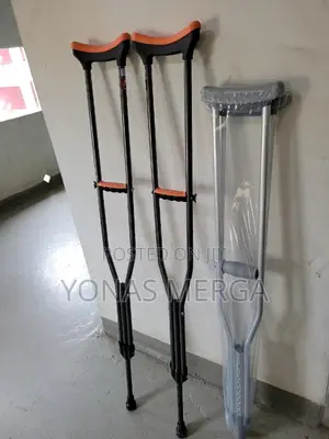 Height Adjustable 2pc Underarm Crutch Axillary Walking Stick