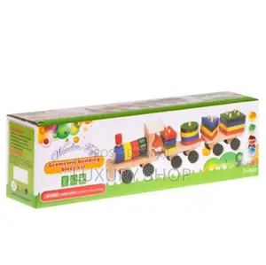Wooden Storing and Stacking Toy With Train