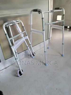 Walker Medacure Adult 2button Folding Walker With 5"" Wheels
