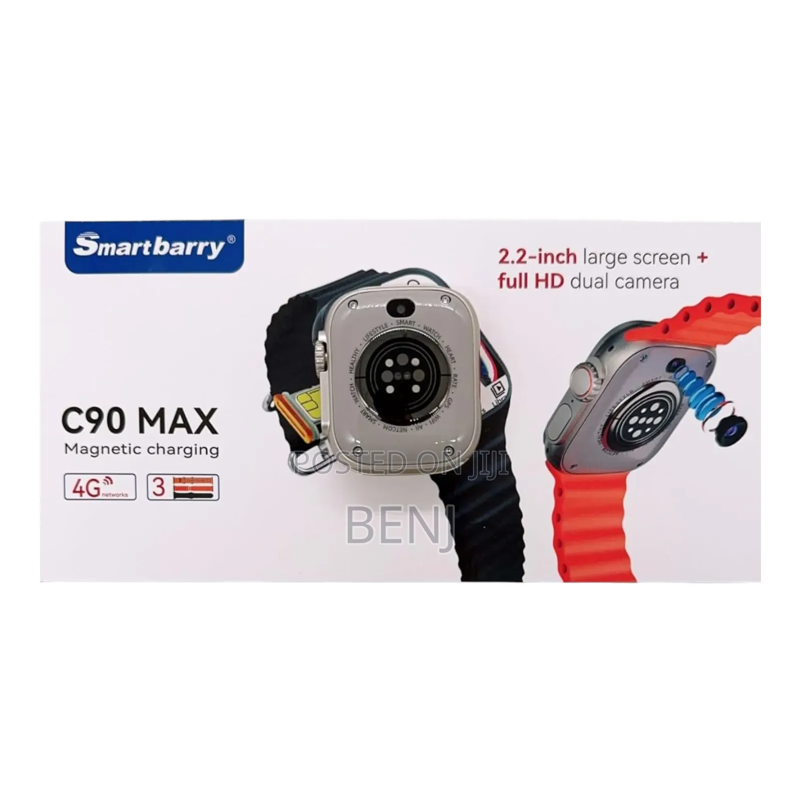 Smartbarry C90 Max Smart Watch | 2 Cameras | Sim Slot 4g