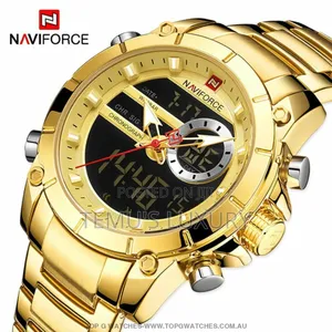 Navi Force Gold Waterproof Luxury Men's Quartz Watch