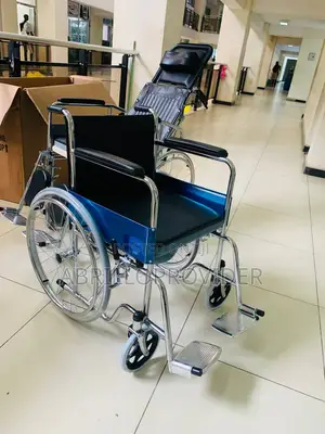 Commode Wheelchair,Folding Shower Chair, Detachable Bucket,