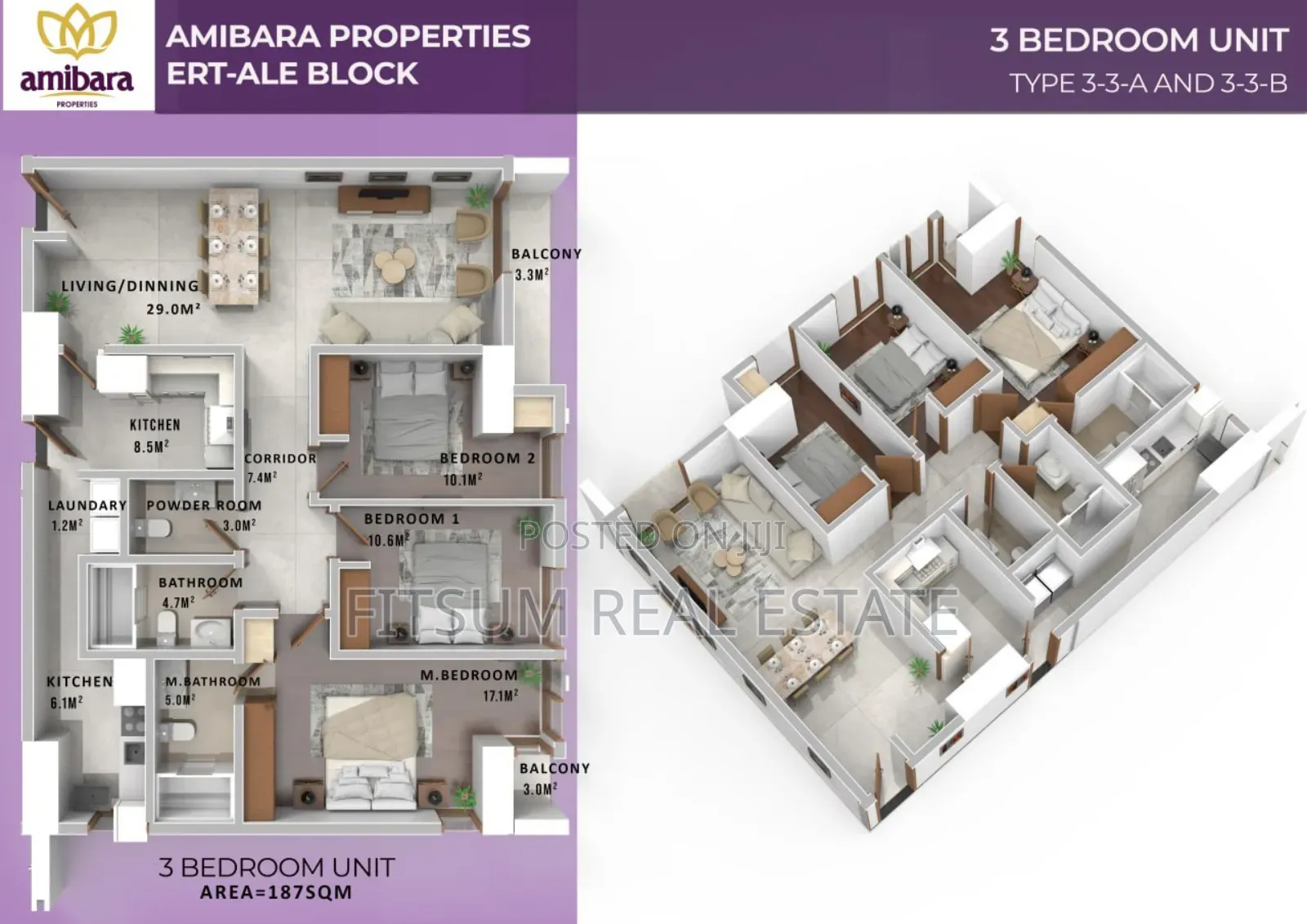 1bdrm Apartment in Amibara Properties, Arada for sale