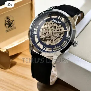 Fossil Townsman Skeleton Dial Leather Strap Automatic